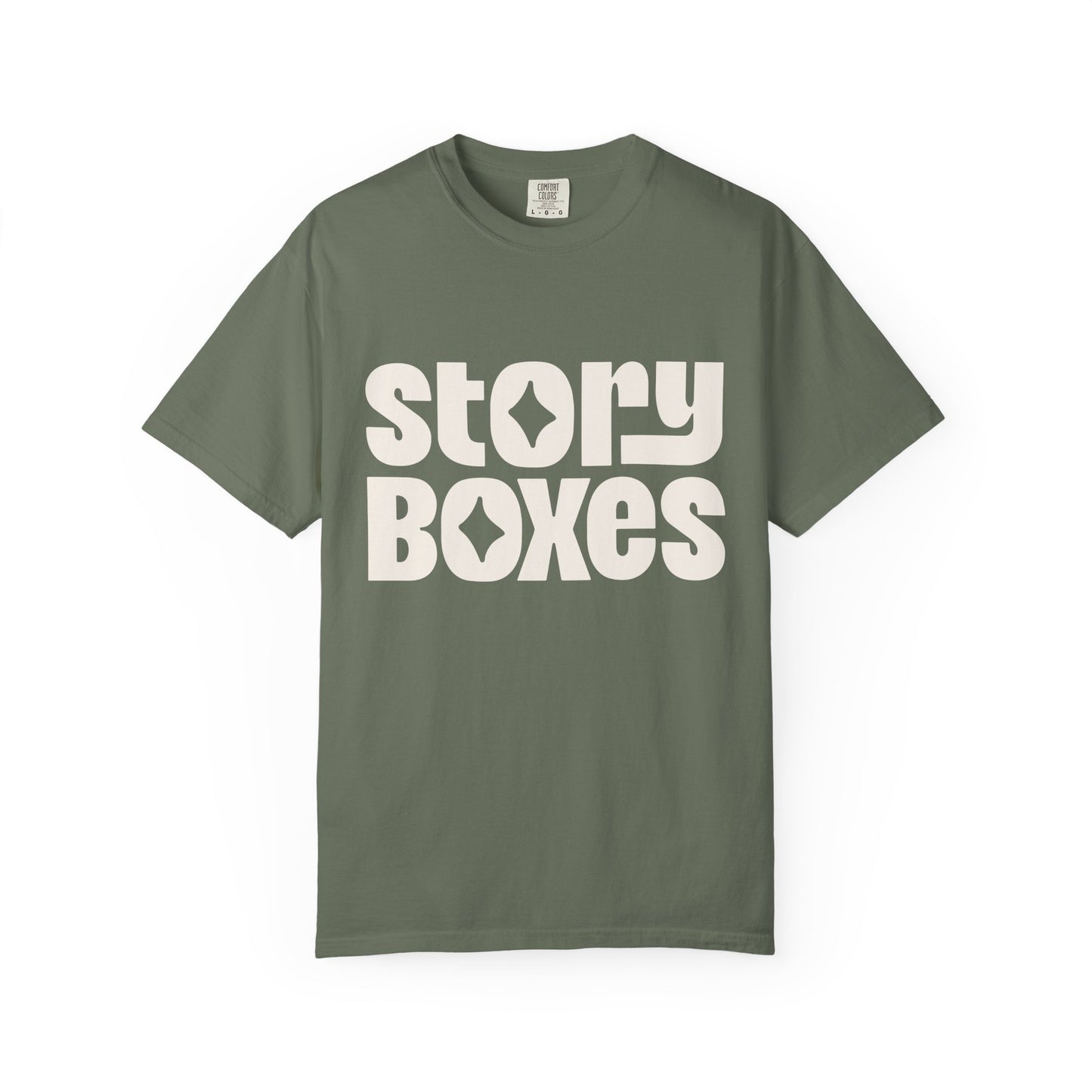 Unisex Garment-Dyed T-Shirt, Retro Story Boxes Tee, Trendy Graphic Shirt, Gift for Story Lovers, Casual Everyday Wear
