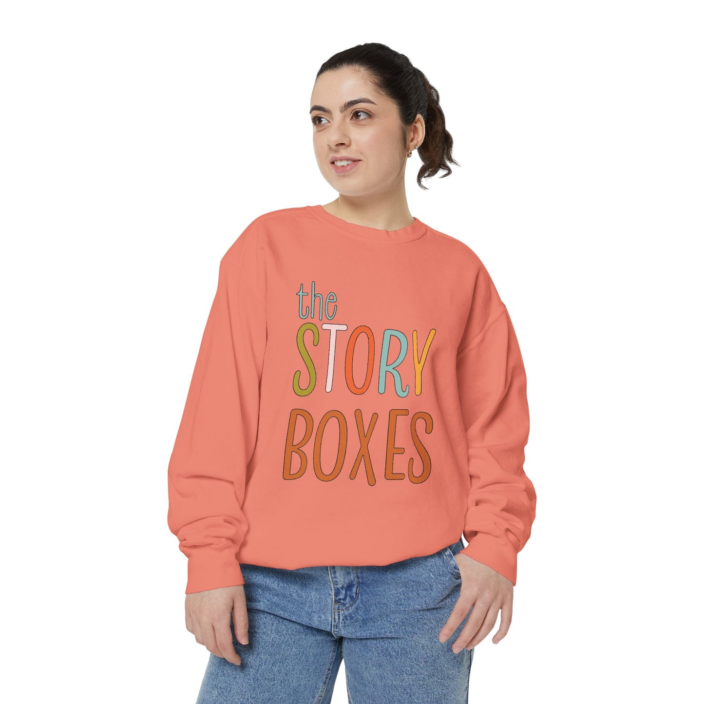 Vintage-Inspired Story Boxes Sweatshirt for Cozy Days