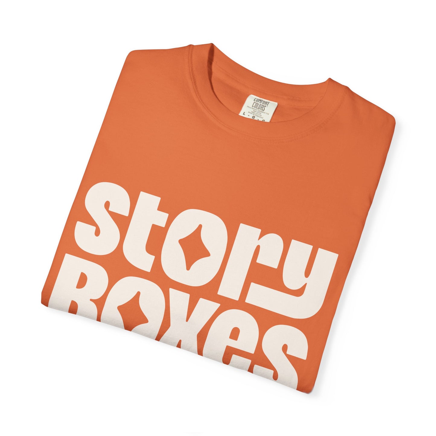 Unisex Garment-Dyed T-Shirt, Retro Story Boxes Tee, Trendy Graphic Shirt, Gift for Story Lovers, Casual Everyday Wear