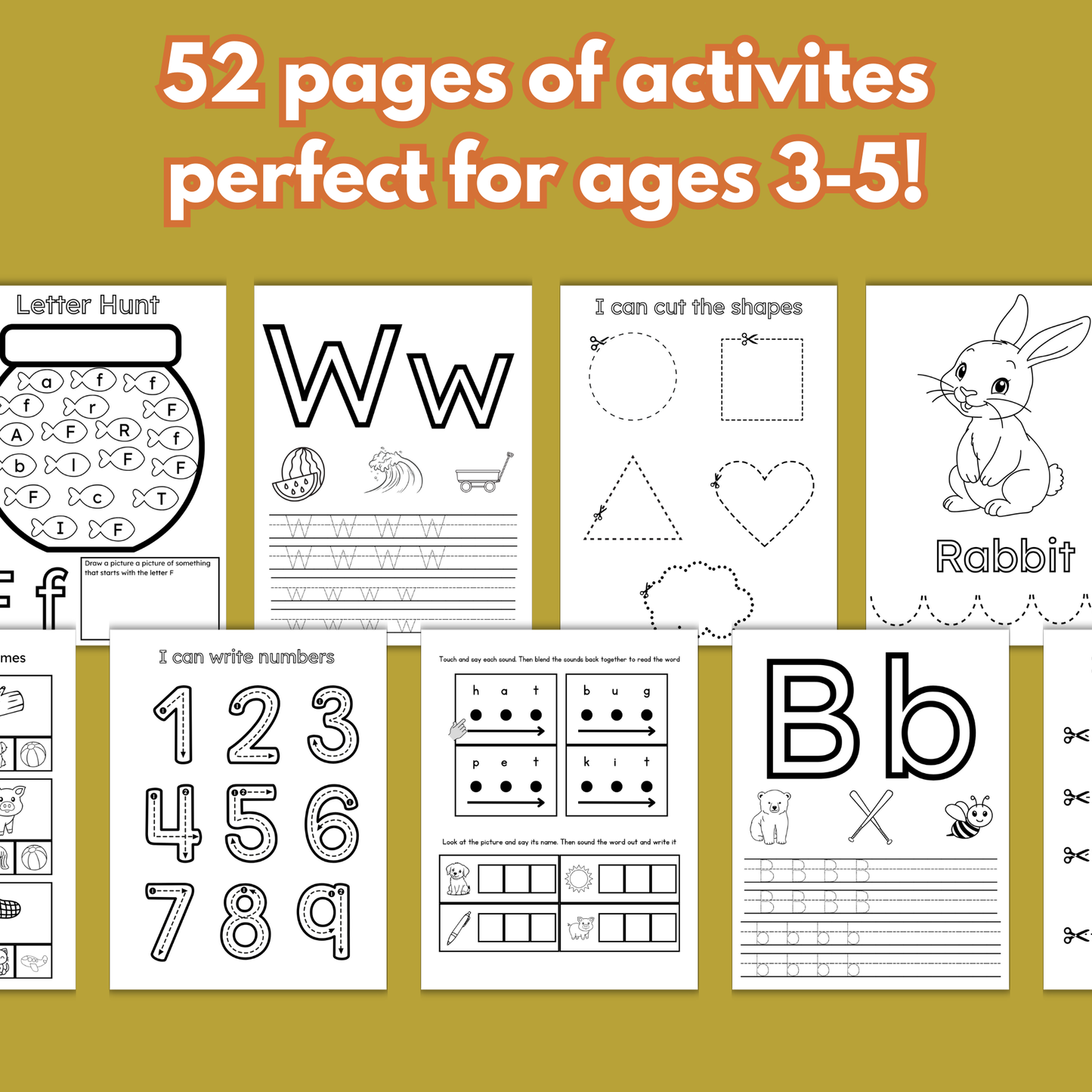 Personalized Preschool Workbook Printable | Custom Name Practice & Early Learning Activities (Ages 3–5)
