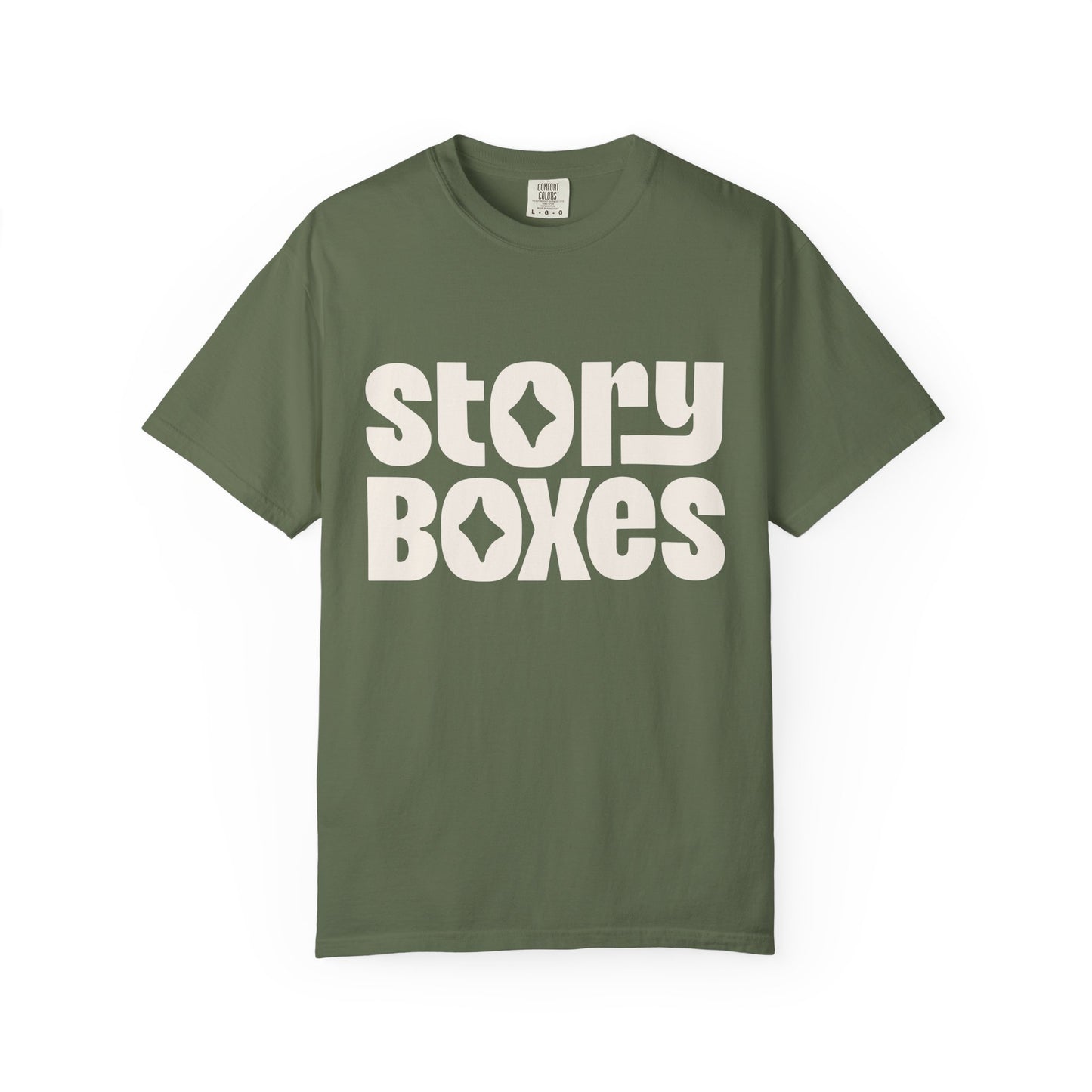 Unisex Garment-Dyed T-Shirt, Retro Story Boxes Tee, Trendy Graphic Shirt, Gift for Story Lovers, Casual Everyday Wear