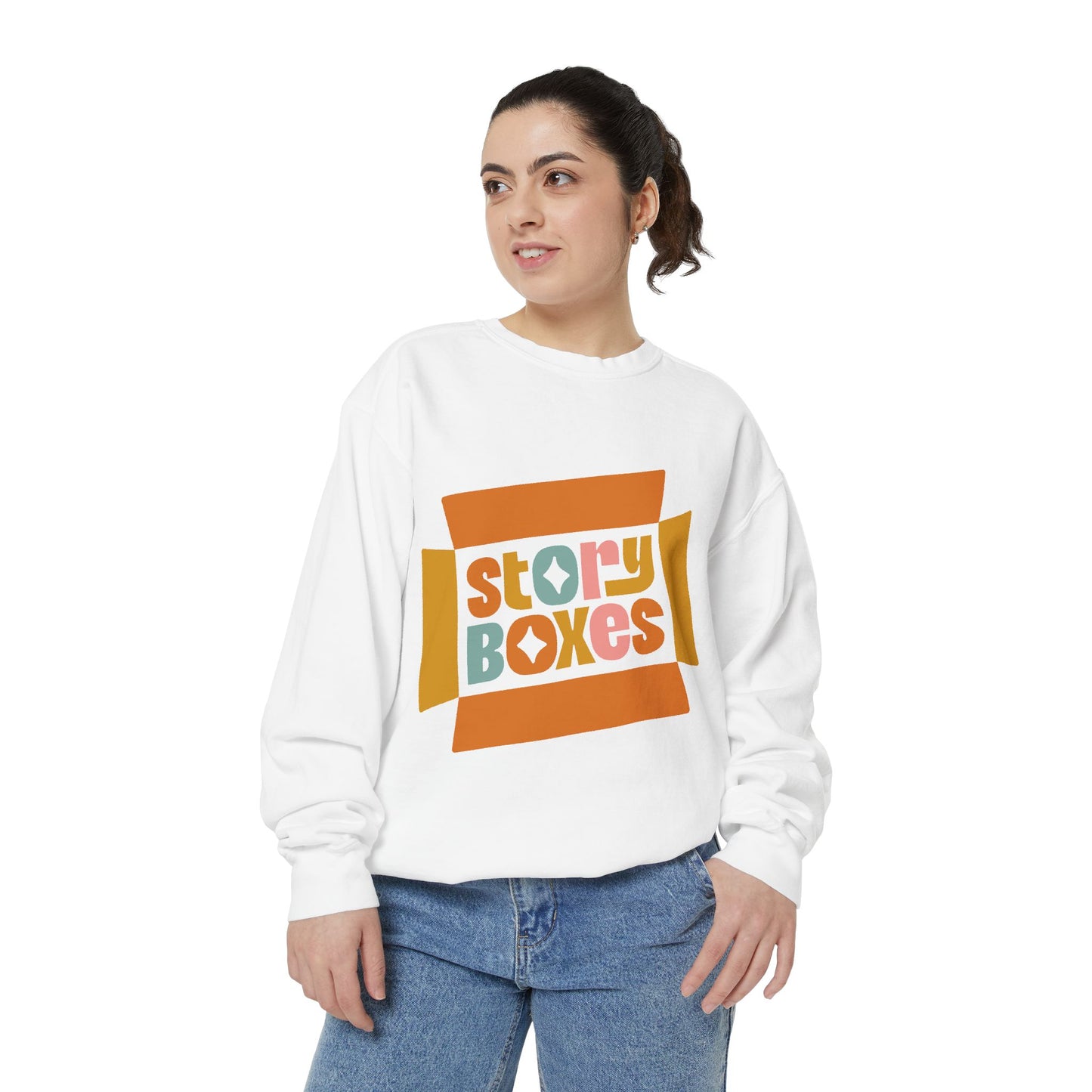 Vintage-Inspired Story Boxes Sweatshirt for Cozy Days
