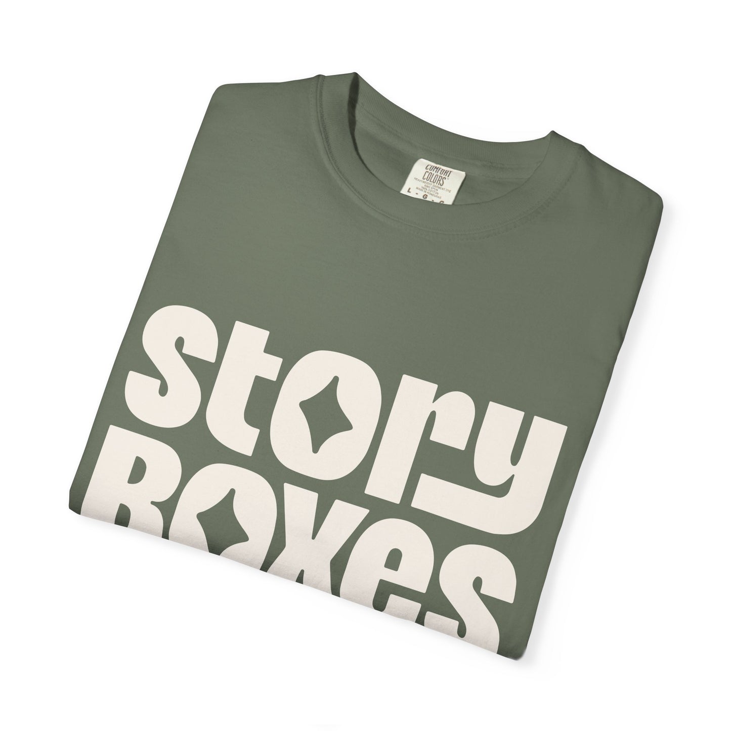 Unisex Garment-Dyed T-Shirt, Retro Story Boxes Tee, Trendy Graphic Shirt, Gift for Story Lovers, Casual Everyday Wear