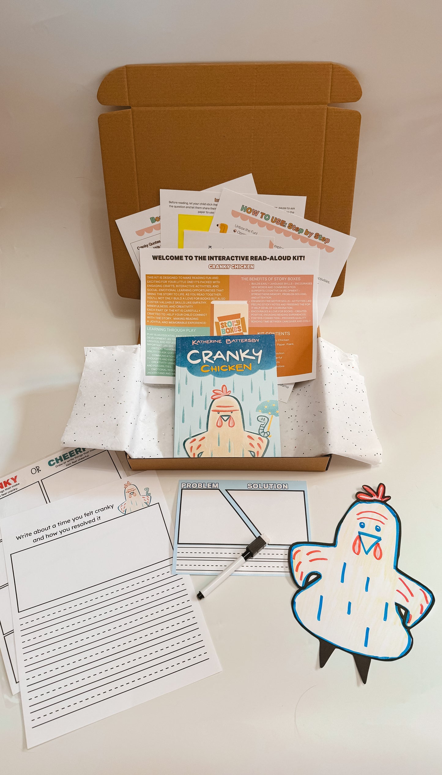 Cranky Chicken Story Box for Kids 10-12 | Emotional Learning & Problem-Solving Activities