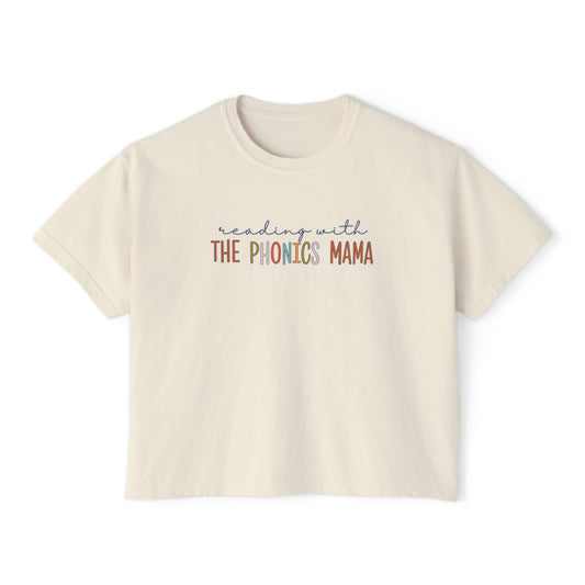 Reading with The Phonics Mama Women's Boxy Tee - Perfect for Educators and Moms