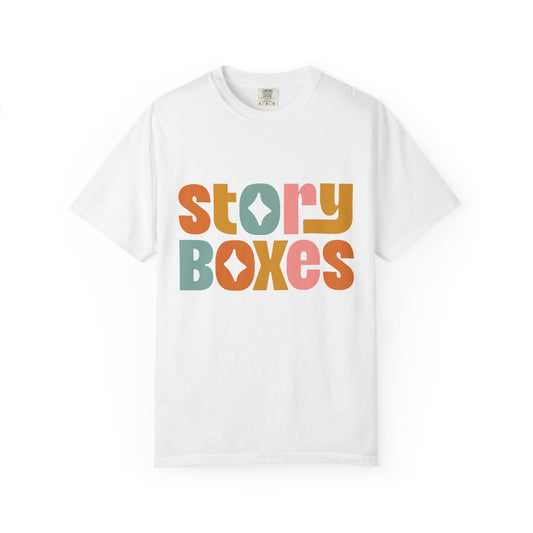 Vibrant Story Boxes T-Shirt for Creative Souls, Gift for Writers, Storytellers, Unique Casual Wear, Fun Graphic Tee, Artsy Gift