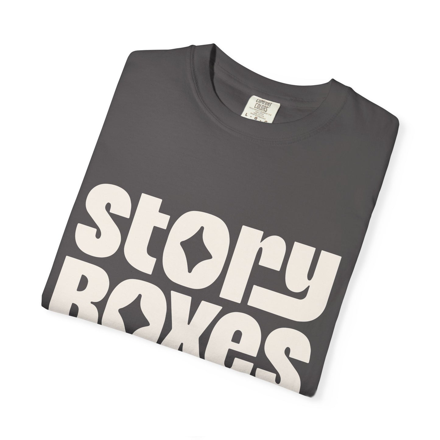 Unisex Garment-Dyed T-Shirt, Retro Story Boxes Tee, Trendy Graphic Shirt, Gift for Story Lovers, Casual Everyday Wear