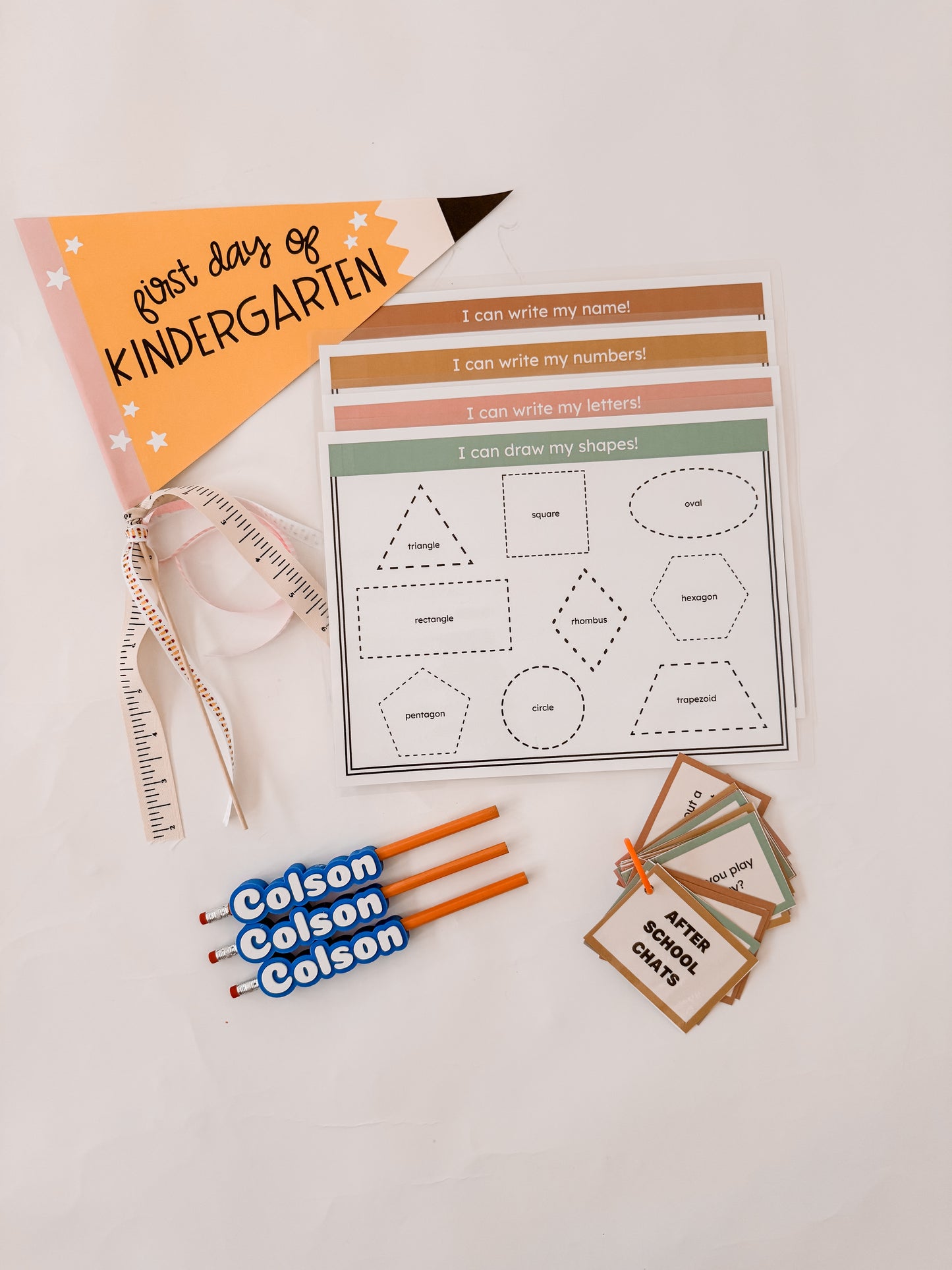 Kindergarten Readiness Bundle | Reusable Learning Activities & First Day Keepsakes