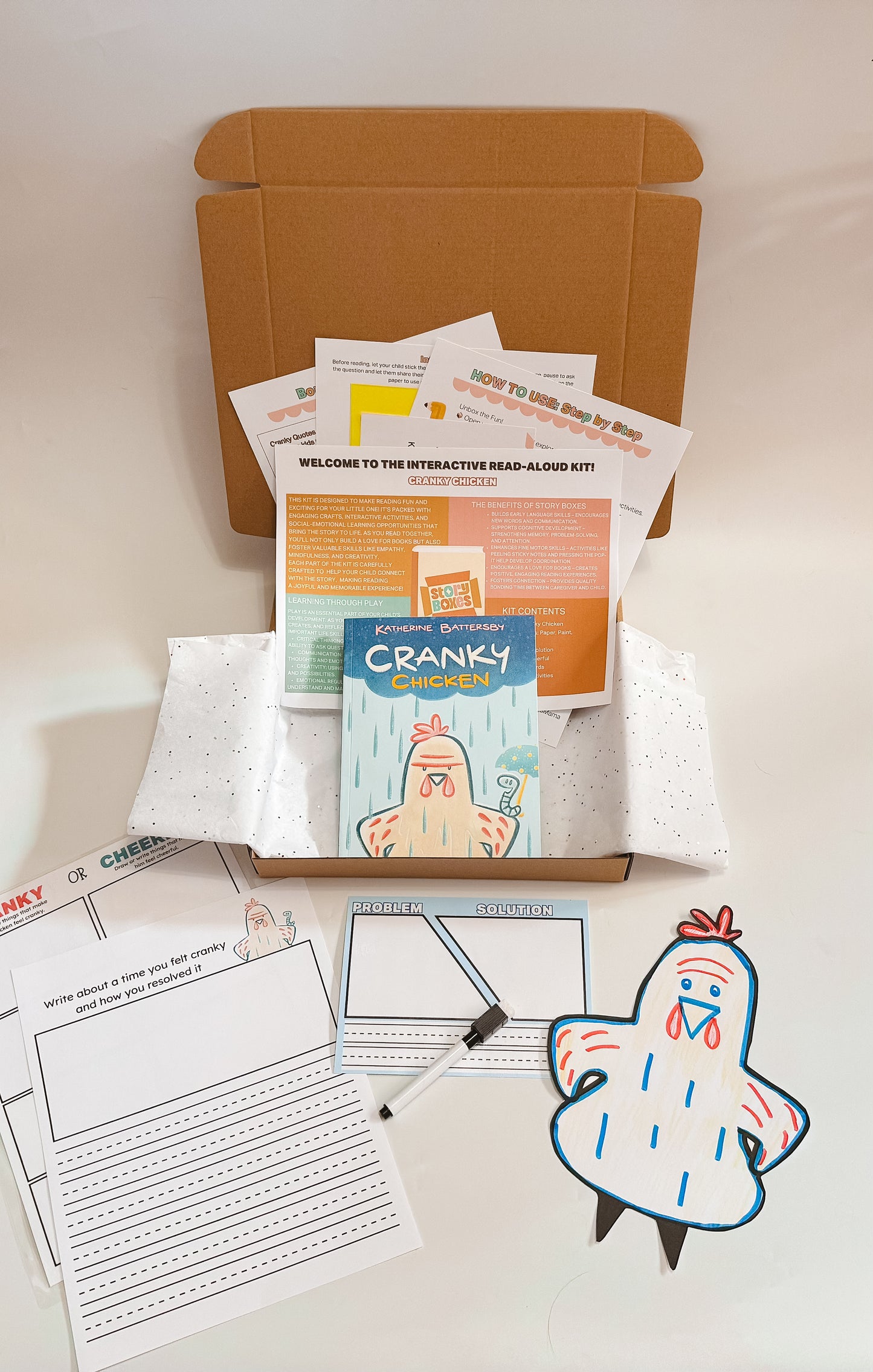 Cranky Chicken Story Box for Kids 10-12 | Emotional Learning & Problem-Solving Activities