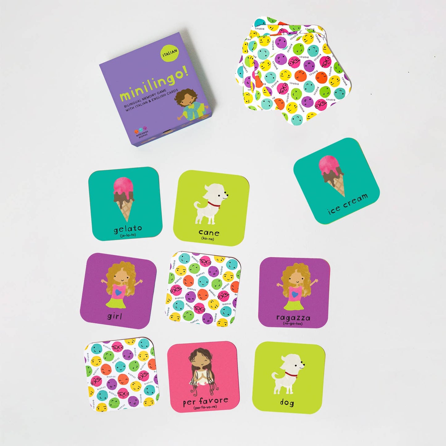 Minilingo Italian/English Bilingual Flashcards for Kids