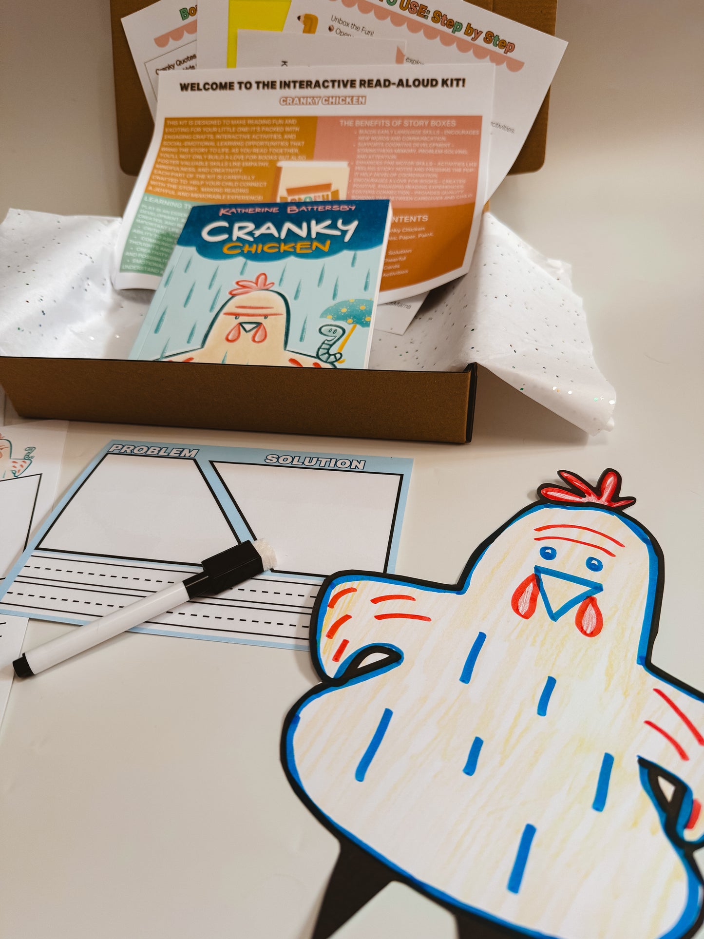 Cranky Chicken Story Box for Kids 10-12 | Emotional Learning & Problem-Solving Activities