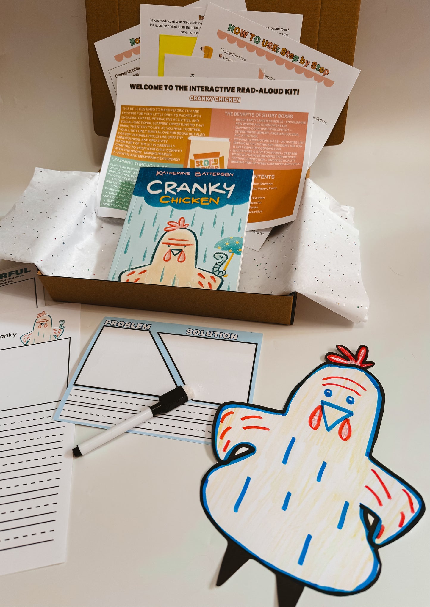 Cranky Chicken Story Box for Kids 10-12 | Emotional Learning & Problem-Solving Activities