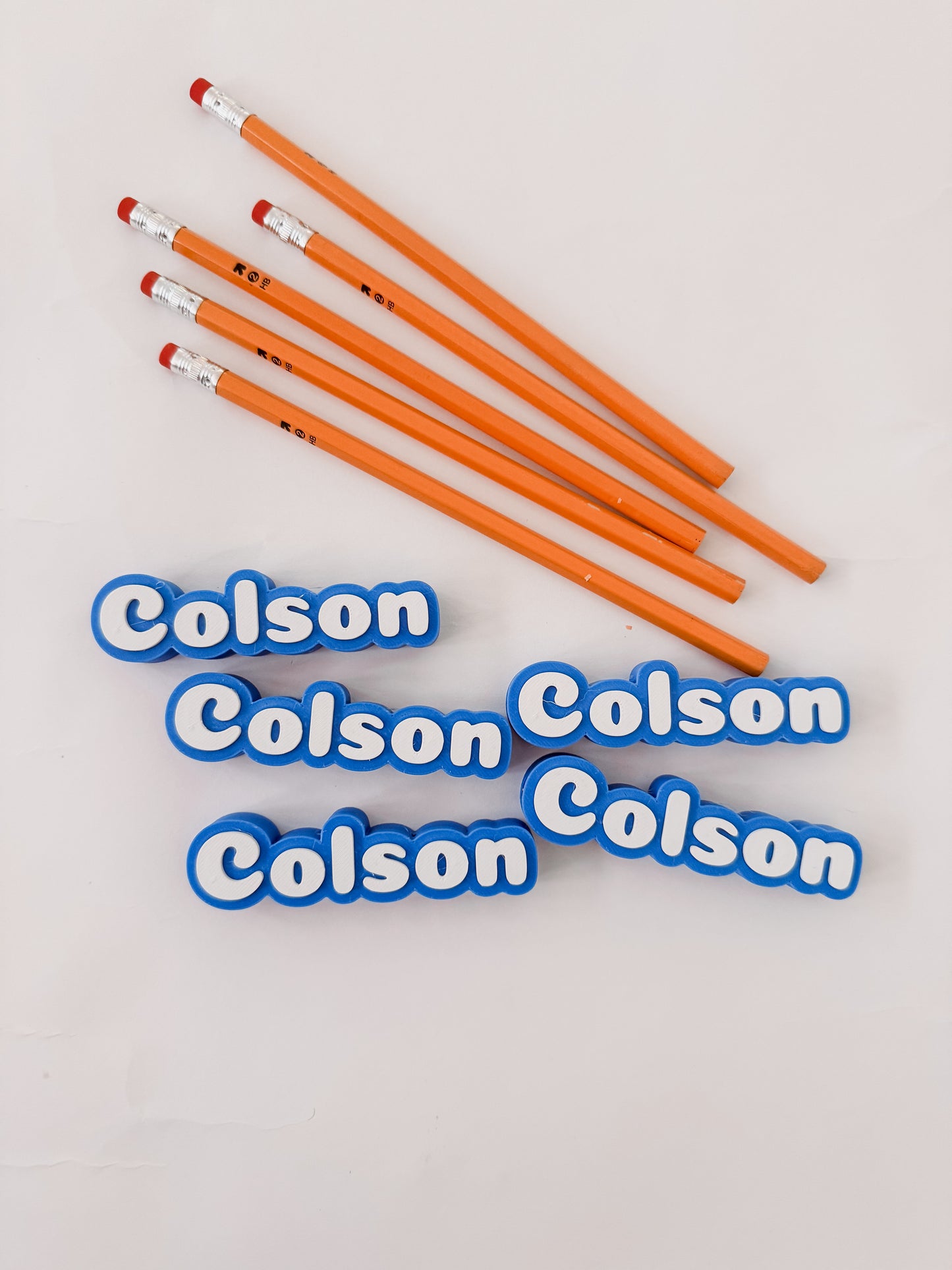 Personalized Pencil Name Toppers (Pack of 5) | Custom Pencil Accessories for Kids