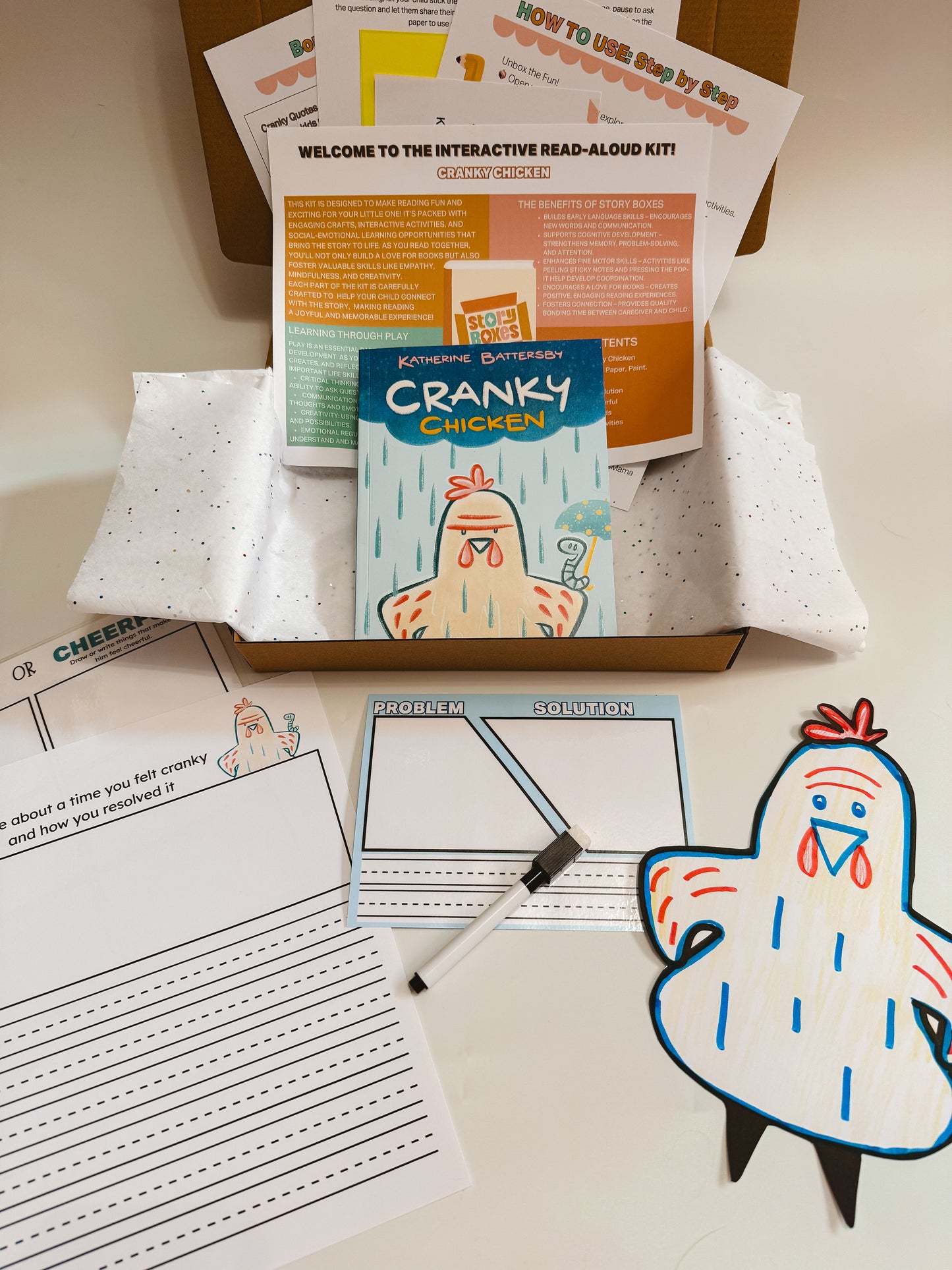 Cranky Chicken Story Box for Kids 10-12 | Emotional Learning & Problem-Solving Activities