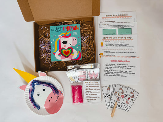 Kind Unicorn Story Box | Toddler Literacy Kit Ages 2–4 | Letter Tracing, Unicorn Craft & Phonics Activity