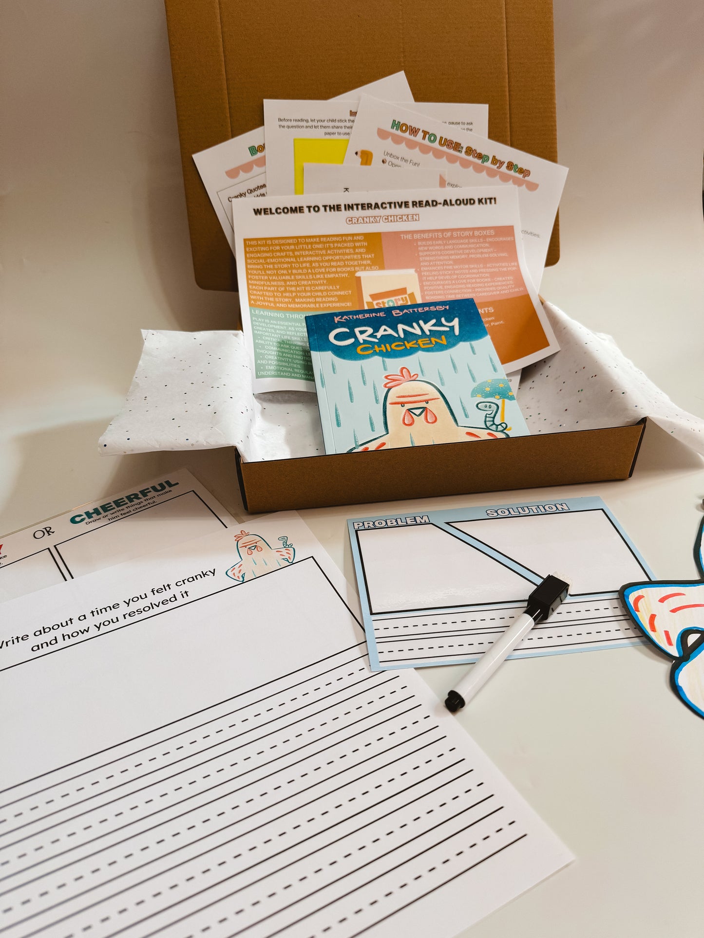 Cranky Chicken Story Box for Kids 10-12 | Emotional Learning & Problem-Solving Activities