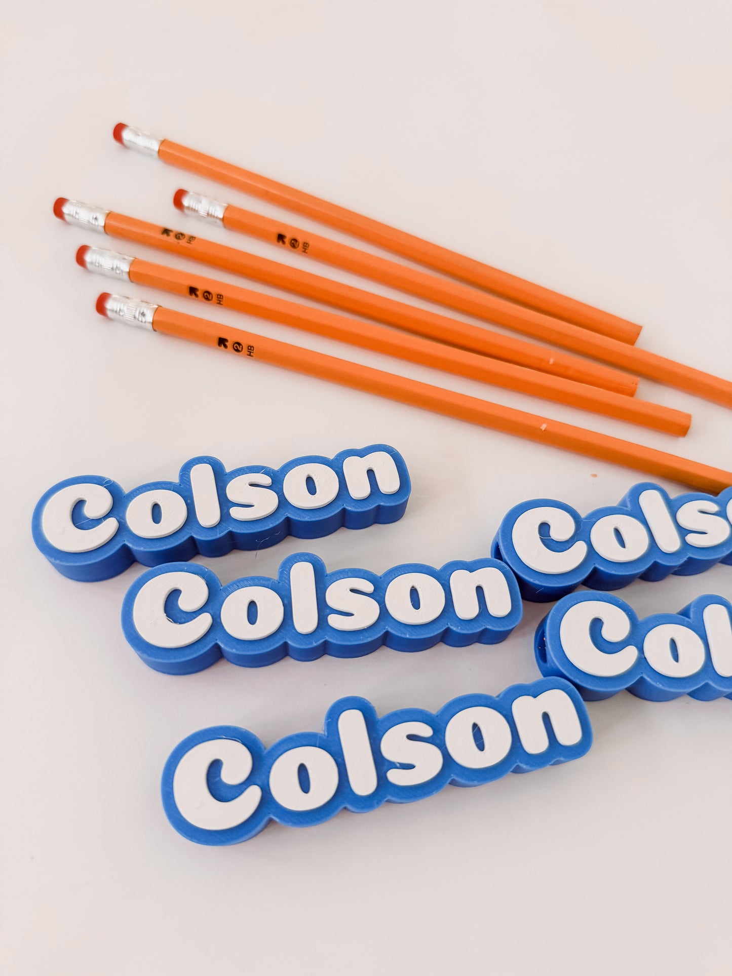 Personalized Pencil Name Toppers (Pack of 5) | Custom Pencil Accessories for Kids