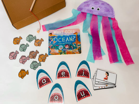 What Goes in the Ocean? Story Box | Ocean Literacy Kit for Ages 4–6 | Sight Words, Vowel Sort & Craft