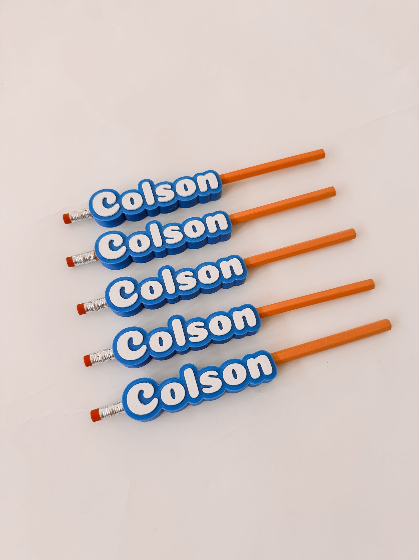 Personalized Pencil Name Toppers (Pack of 5) | Custom Pencil Accessories for Kids