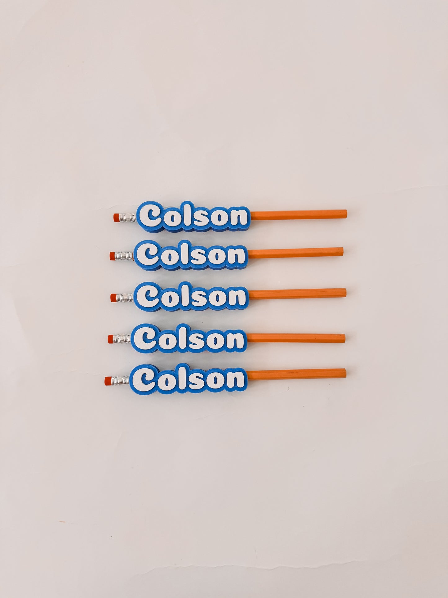 Personalized Pencil Name Toppers (Pack of 5) | Custom Pencil Accessories for Kids