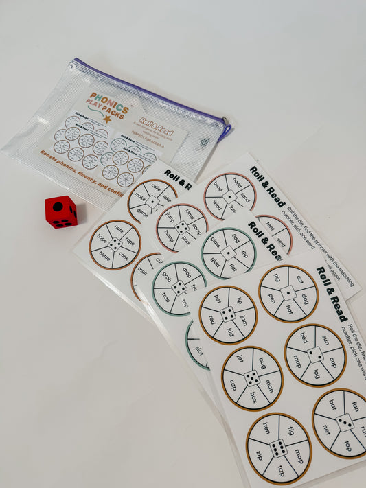 Phonics Play Pack: Roll & Read Activity | CVC, CVCC, CCVC, CVCe Words