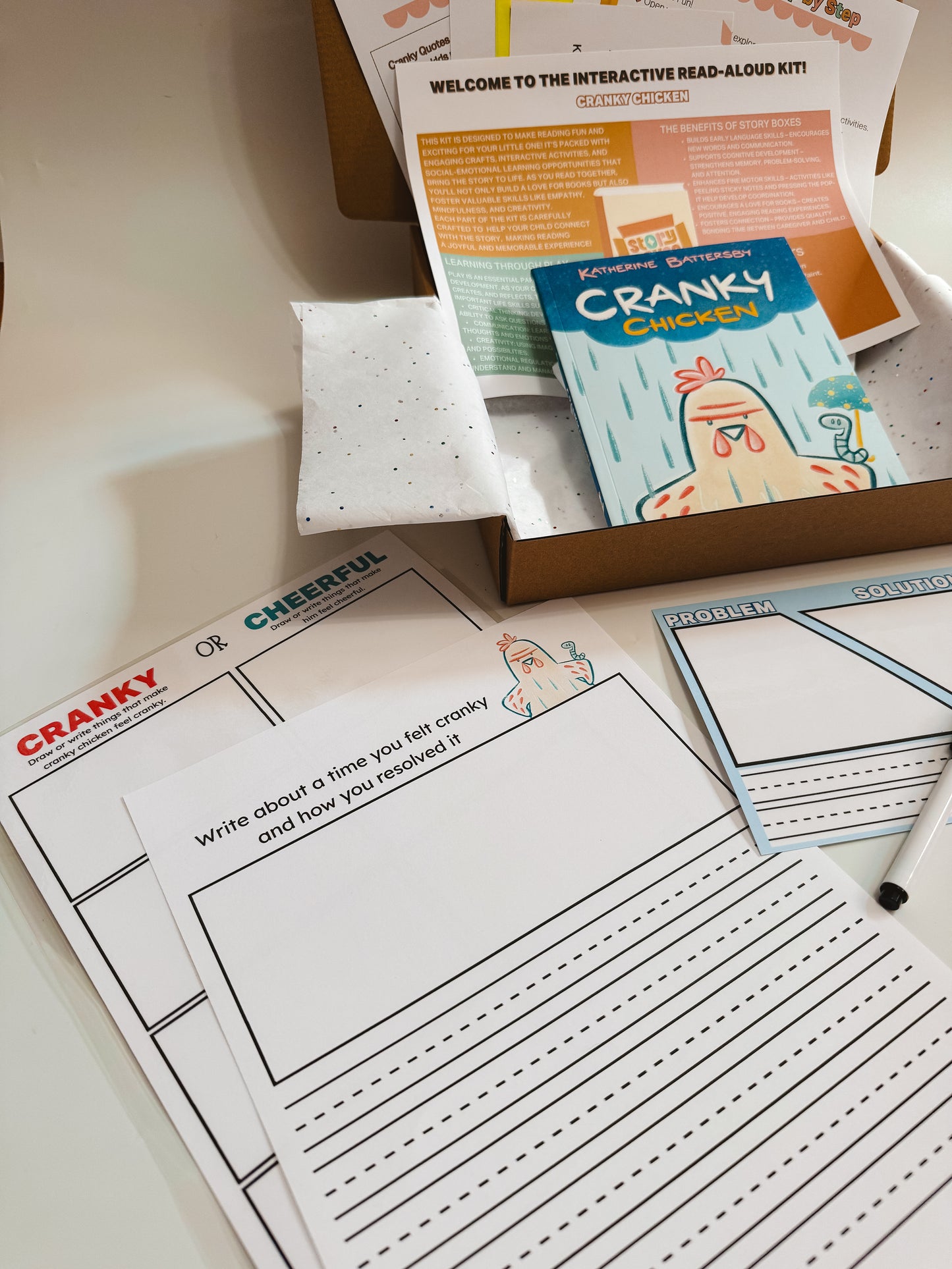 Cranky Chicken Story Box for Kids 10-12 | Emotional Learning & Problem-Solving Activities