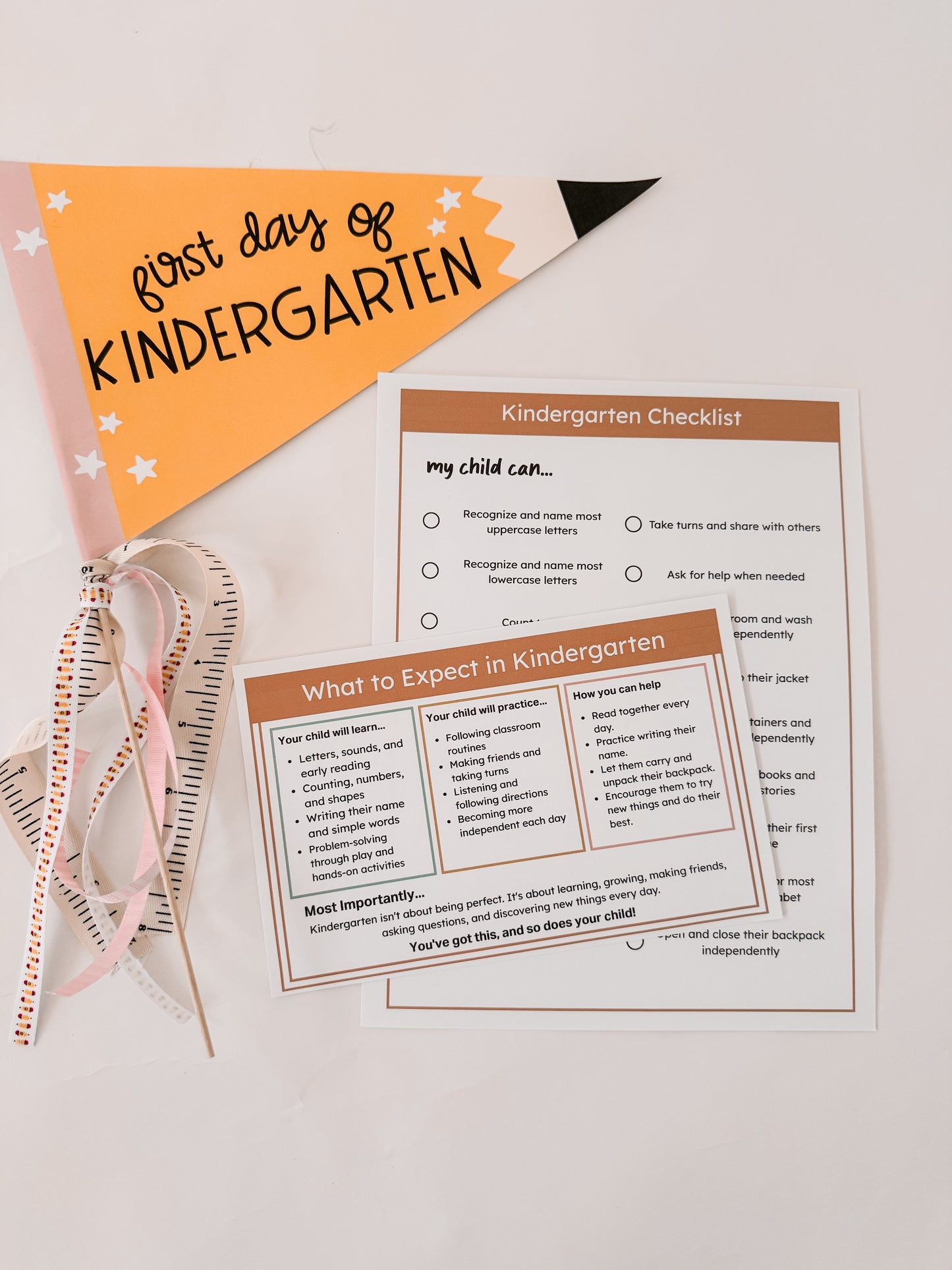 Kindergarten Readiness Bundle | Reusable Learning Activities & First Day Keepsakes