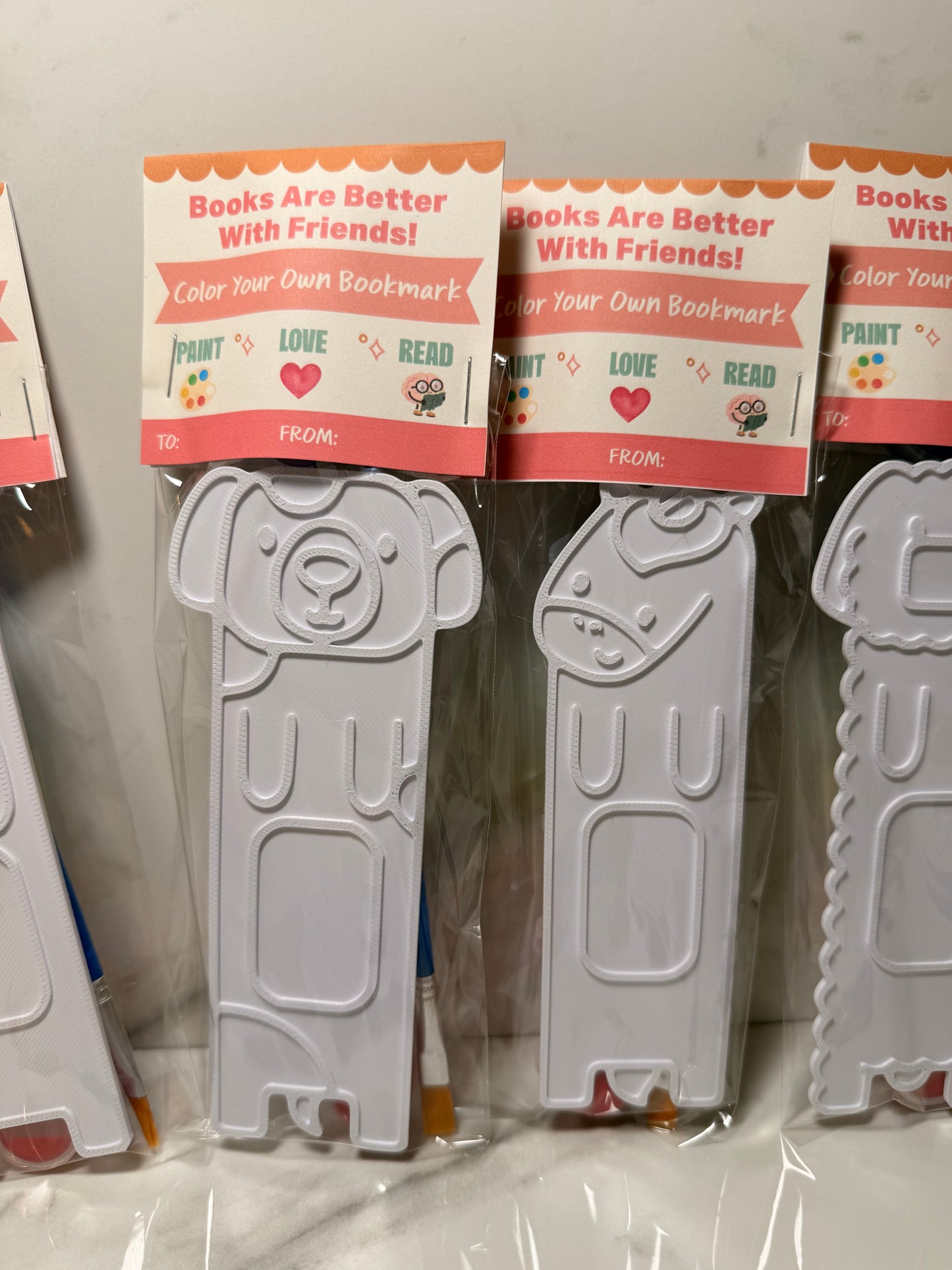 Color Your Own Animal Bookmark Craft Kit – Kids DIY Reading Activity with Brush & Paint