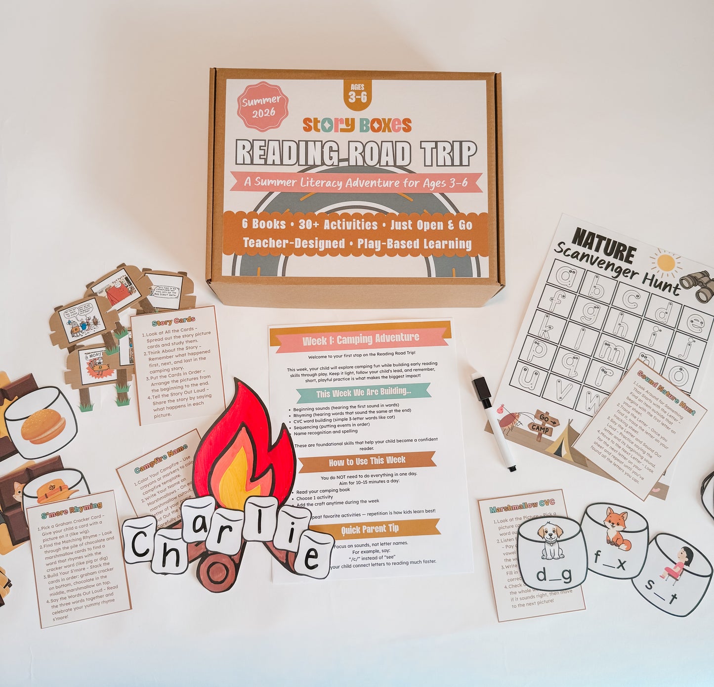 Reading Road Trip Summer Literacy Box (Ages 3–6)