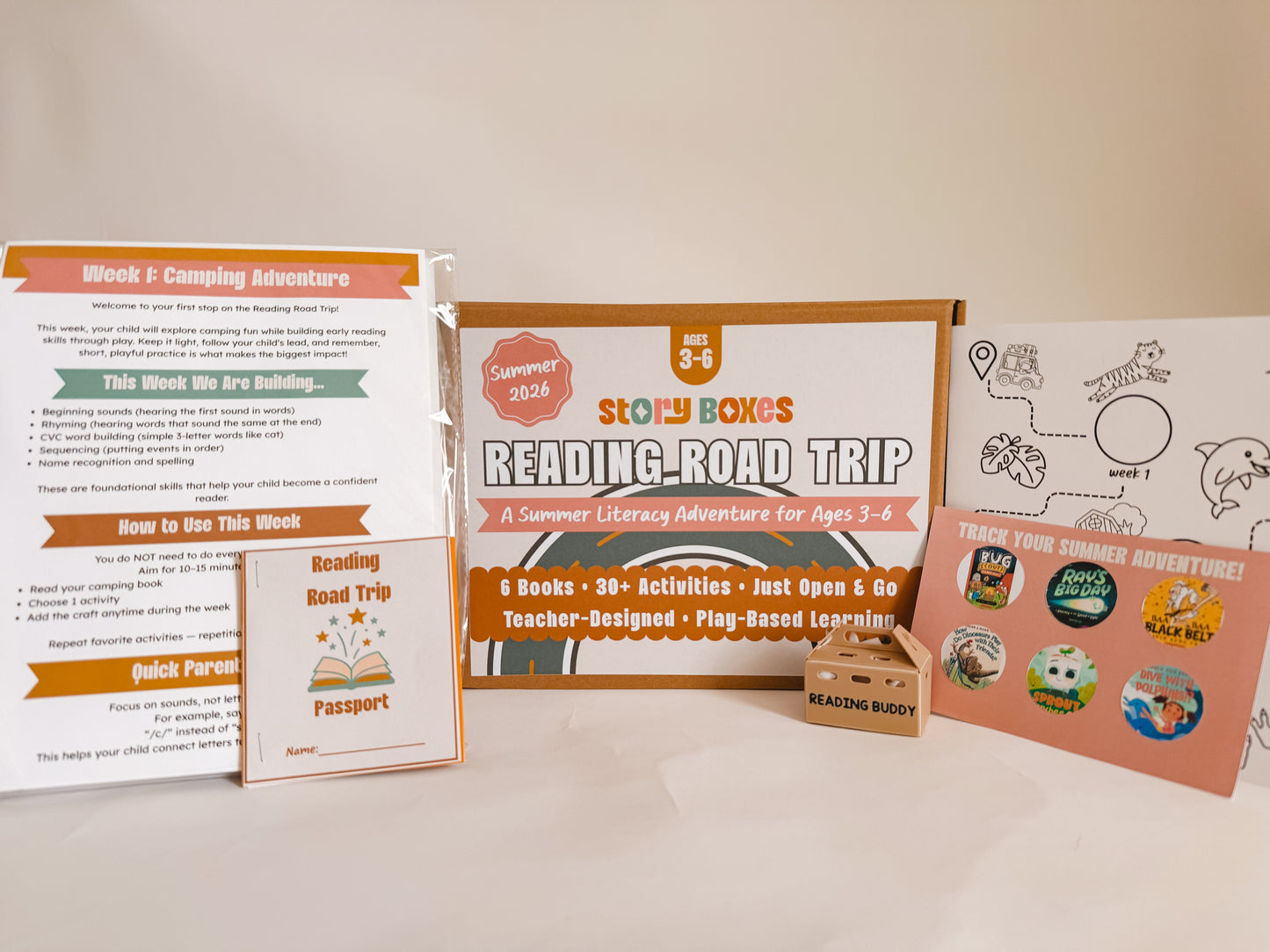 Reading Road Trip Summer Literacy Box (Ages 3–6)
