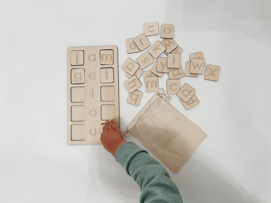 CVC Wood Word Board | Hands-On Phonics Tool for Ages 4–7