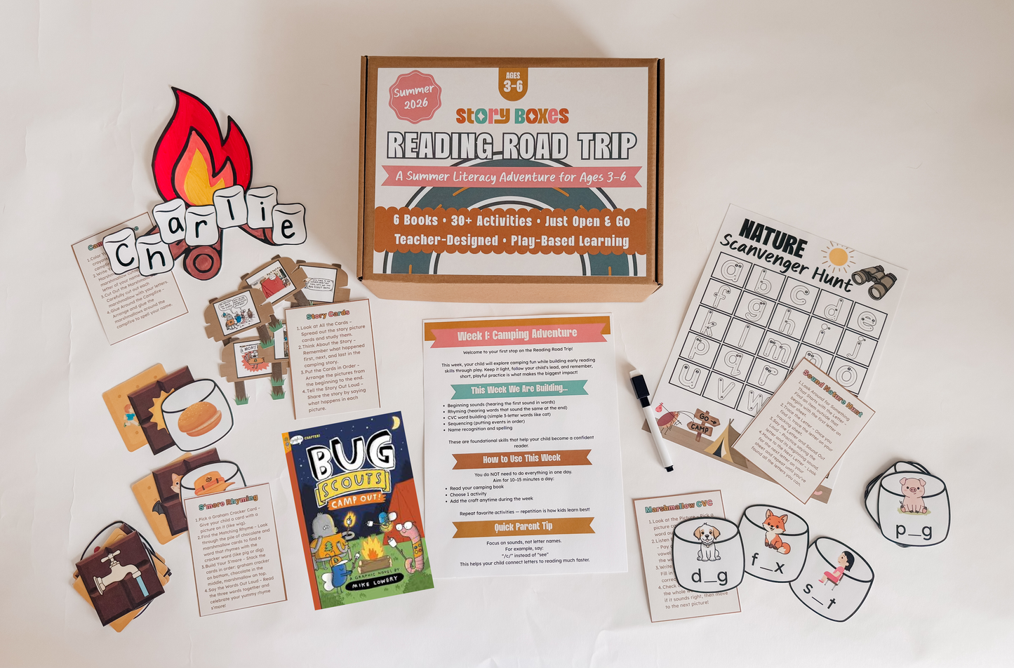 Reading Road Trip Summer Literacy Box (Ages 3–6)