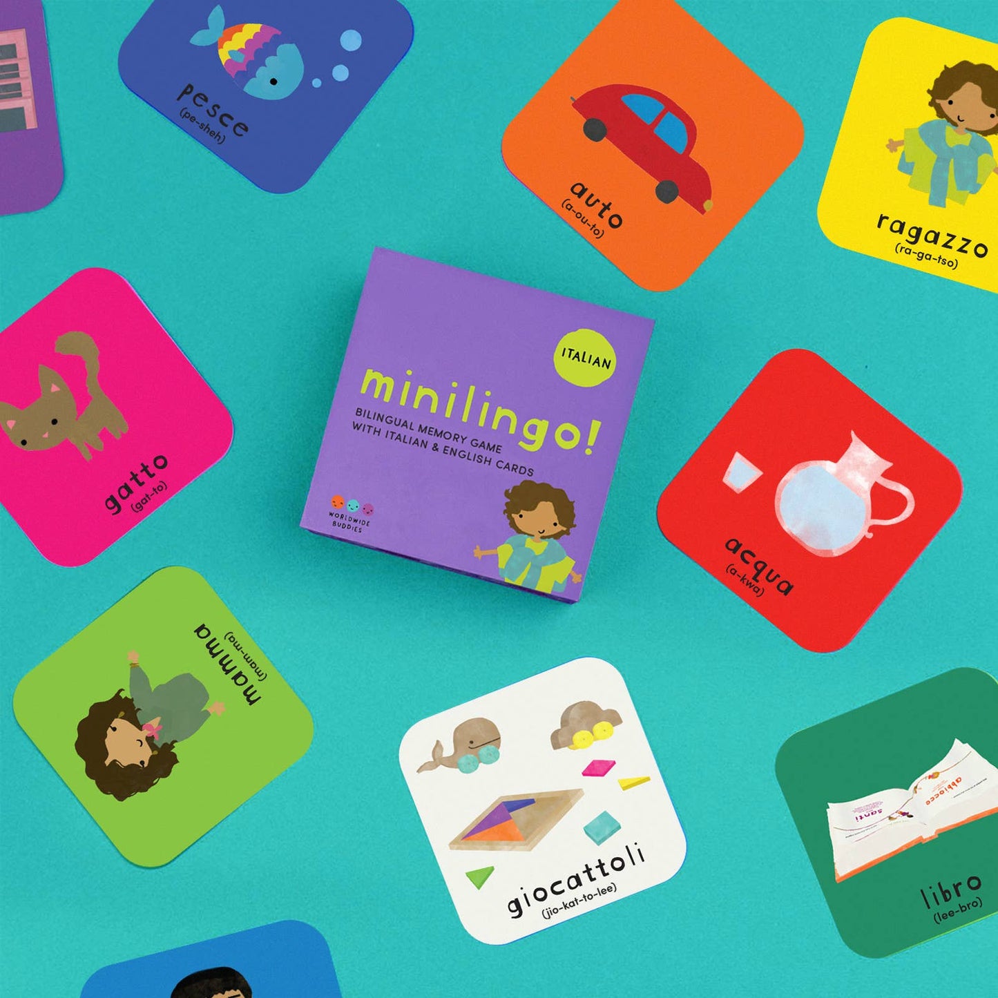 Minilingo Italian/English Bilingual Flashcards for Kids